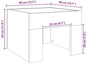 Mesa de cabeceira c/ LED Infinity 40x40x30 cm carvalho castanho