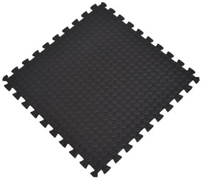 HOMCOM Tapete Puzzle de Ginástica 60x60x1,2cm Tapete Protetor de Chão de Borracha EVA de 2,16m² para Fitness Academia Pilates Preto