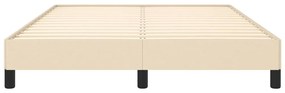 Estrutura de cama sem colchão 140x200 cm tecido cor creme