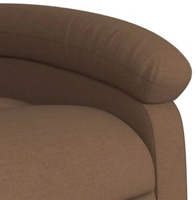 Poltrona reclinável massagens tecido castanho