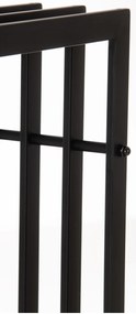 Suporte para lenha Irving em aço inoxidável 50 x 100 x 40 cm Preto