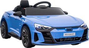 HOMCOM Carro Elétrico Infantil Azul 12V com Controle Remoto AUDI RS E-Tron GT 2 Motores Faróis LED Buzina Música USB 3-5km/h 103x58x41cm | Aosom Portugal