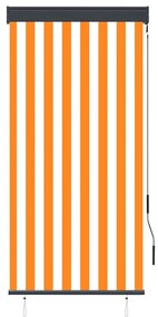 Estore de rolo para exterior 80x250 cm branco e laranja