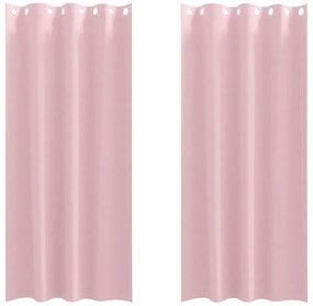 Cortinas com cortinas 2 pcs Rosa Bebê 245 x 140 cm Poliéster