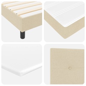 Cama Box Spring com Colchão Creme 160x200 cm Tecido