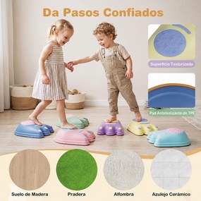 Conjunto de 6 Pedras de Equilíbrio com Forma de Monstro, 31 x 23 x 18 cm, Antiderrapantes, Multicolor