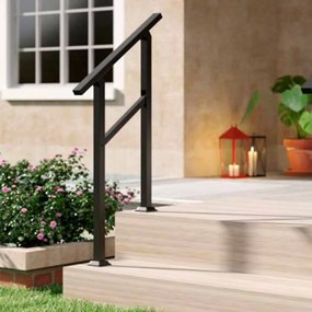 Corrimão lateral para escada com montagem e ajuste de ângulo flexível 70 cm preto