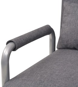 Cadeira giratória e sofá-cama tecido cinzento-escuro