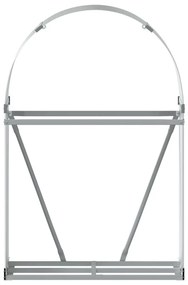 Suporte de lenha 80x45x120 cm aço galvanizado prateado