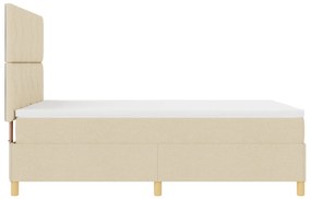 Cama Box Spring com Colchão Creme 140x200 cm Tecido