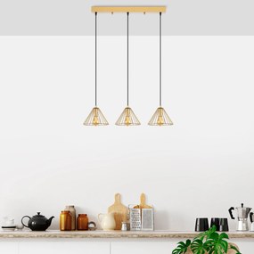 Chandelier Soylu – Dourado Brilhante – 72 x 20 x 117 cm