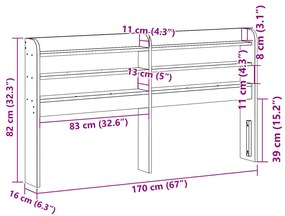 Cabeceira com prateleiras 160 cm pinho maciço castanho-mel