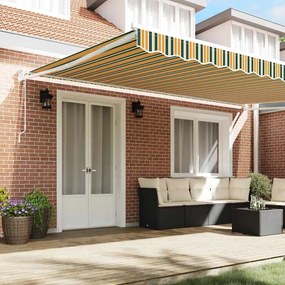 Toldo Retrátil Automático Verde e Amarelo 500 x 300 cm