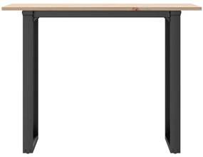 Mesa de jantar estrutura em O 100x50x75cm pinho e aço