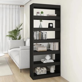 vidaXL Estante/divisória 80x30x198 cm derivados de madeira preto