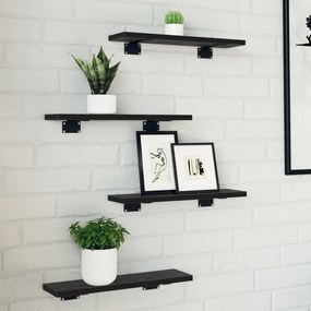 Prateleiras de Parede Carvalho Preto MDF 40 x 10 x 1.5 cm