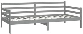 Sofá-cama 90x200 cm madeira de pinho maciça cinzento