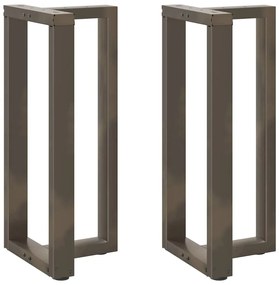 Pés de mesa de bar em forma de T, 2 peças, preto, 50x35x(90-91) cm, aç