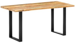 Mesa de jantar 160x80x75 cm madeira recuperada maciça