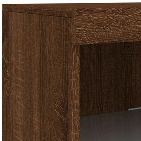 Aparador com luzes LED 41x37x100 cm carvalho castanho