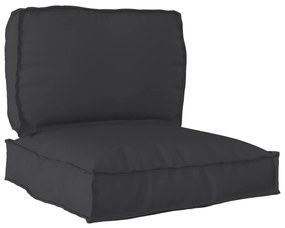 vidaXL Conjunto de Almofadas para Palete 2 pcs Preto 70 x 70 x 12 cm