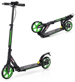 Trotinete dobrável com rodas e guiador ajustável para crianças + 8 anos  95 x 37 x 86,5-101 cm Verde