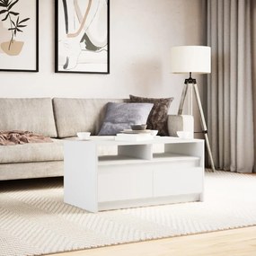 Mesa de centro com luzes LED derivados de madeira branco