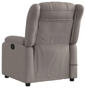 Poltrona de massagens reclinável tecido cinzento-acastanhado