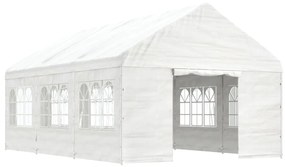 Gazebo com telhado 6,69x4,08x3,22 m polietileno branco