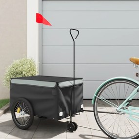 Reboque para bicicleta 30 kg ferro preto e cinza