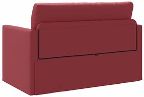 Sofá Chão Cama 2 em 1 Vinho Vermelho 124x71x78 cm Couro Sintético