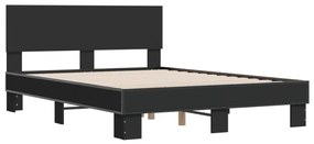 Estrutura de cama 120x190 cm derivados de madeira/metal preto