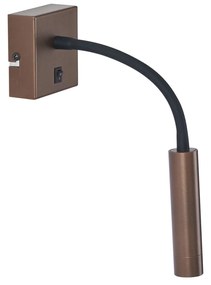 Candeeiro de parede moderno bronze com USB-C - Gosna Moderno