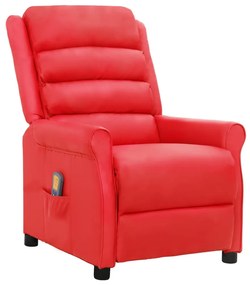 vidaXL Cadeira de massagens couro artificial vermelho