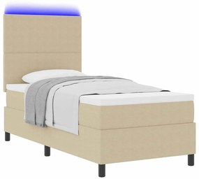 Cama Box com Colchão e Luz LED Verde Cinza Corduroy