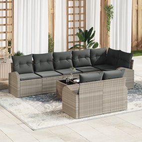 Conjunto de Sofá de Jardim vidaXL de 9 Peças com Almofadas Cinza Ratta