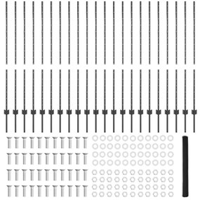 Postes de Cerca vidaXL 22 pcs Canal U Cinza 140 cm Aço