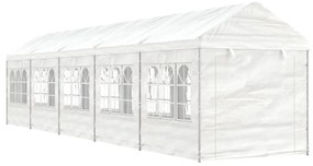 Gazebo com telhado 11,15x2,28x2,69 m polietileno branco