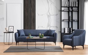 Sofá "Belissimo" de 3 Lugares – Azul – 220x95x67 cm – Design Moderno