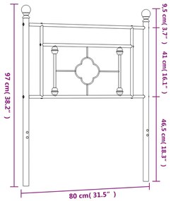 Cabeceira de cama 75 cm metal branco