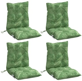 Almofadões cadeira de encosto baixo 4 pcs oxford padrão folhas