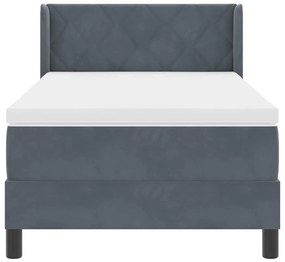 Cama Box Spring com Colchão VidaXL Cinza Escuro 90x200 cm Veludo