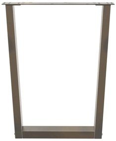 Pés para mesa de jantar em formato de V, 3 peças, aço natural, 70x(72-