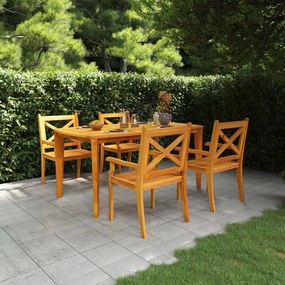 vidaXL 5 pcs conjunto de jantar para jardim madeira de acácia maciça