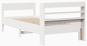 Cama sem colchão 90x190 cm madeira de pinho maciça branco