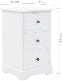 Mesa de cabeceira em MDF e madeira de pinho 35x32x59 cm
