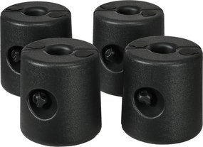 Conjunto de 4 Pesos para Tendas Dobráveis Suportes Enchivel com 9,5 kg de Água ou 12 kg de Areia  Ø24x25,5 cm Preto