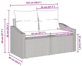 Sofá de Jardim para 2 Pessoas com Armazenamento e Almofadas VidaXL Pre