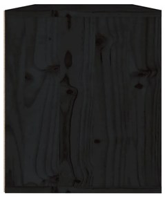 Armário de parede 60x30x35 cm madeira de pinho maciça preto