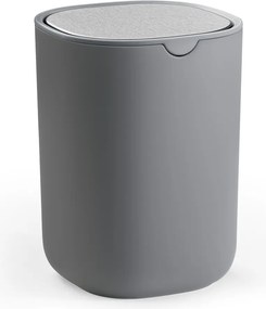 Caixote do lixo de mesa escritório 11,6 x 11,6 x 15,8 cm em aço inoxidável, 1,5 L, com tampa basculante cinzento